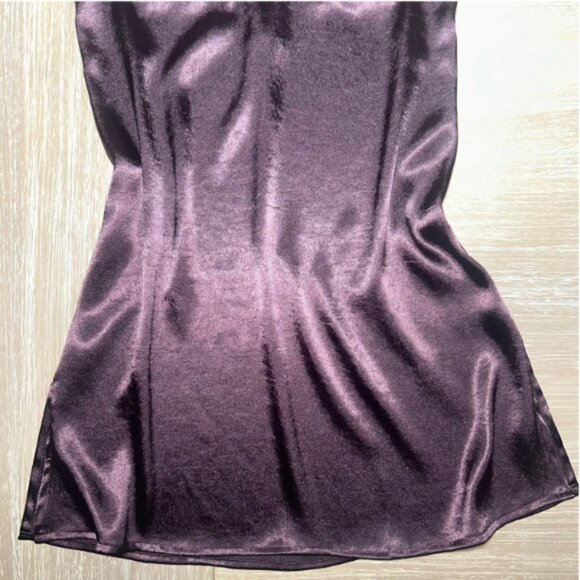 NWT Olivaceous Burgundy Purple Wine Satin Slip Dress Spaghetti Strap Small - Picture 5 of 14